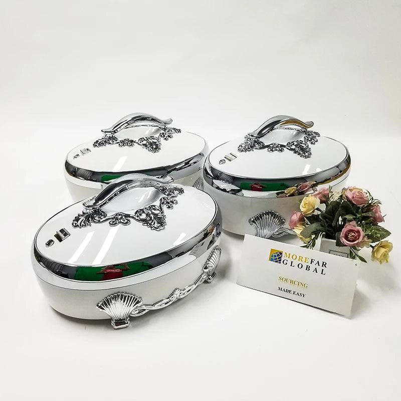 3Pcs/set 4 L / 5 L / 6L Lunch Box Plastic Thermal Container Food Warmer Ramadan Party Preservation Storage Family Wedding