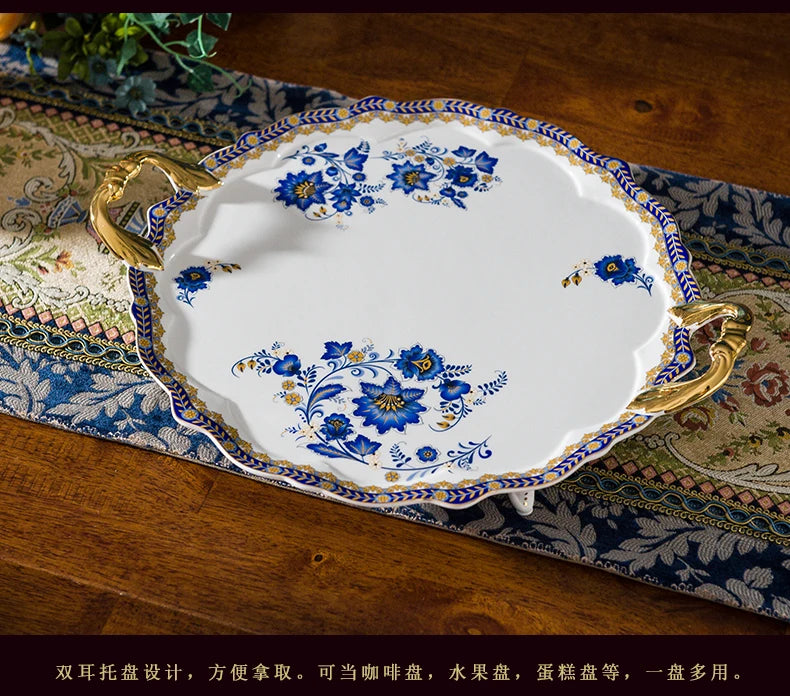 English Bone China Coffee Cup Set European tea set ceramic afternoon flower tea cup plate Italian black tea home American