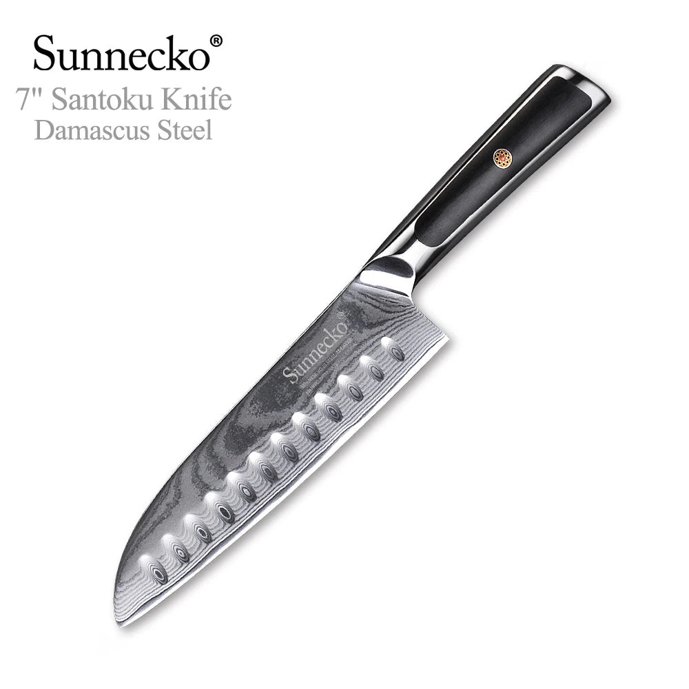 Sunnecko 1-8PCS/Set Chef's Knives 73 Layers VG10 Damascus Steel Japanese Slicing Knife Utility Paring Cleaver Cutting Knife