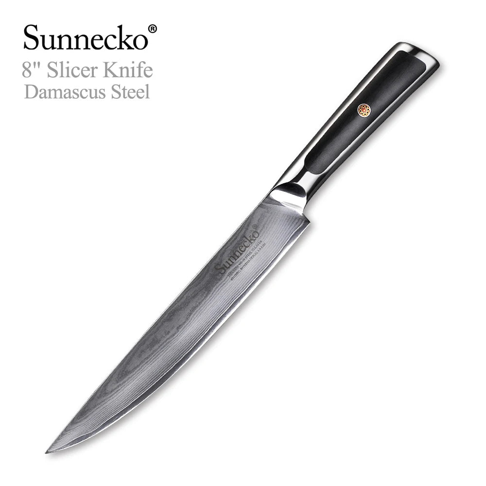 Sunnecko 1-8PCS/Set Chef's Knives 73 Layers VG10 Damascus Steel Japanese Slicing Knife Utility Paring Cleaver Cutting Knife