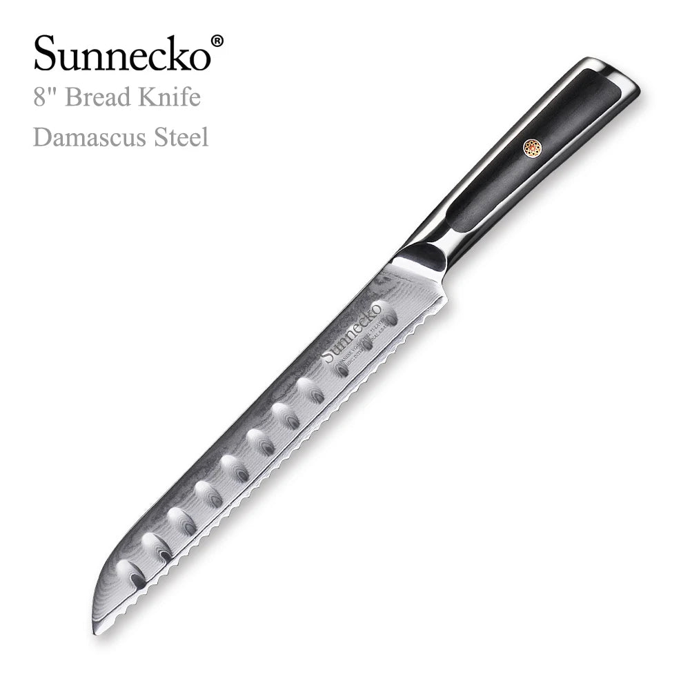 Sunnecko 1-8PCS/Set Chef's Knives 73 Layers VG10 Damascus Steel Japanese Slicing Knife Utility Paring Cleaver Cutting Knife