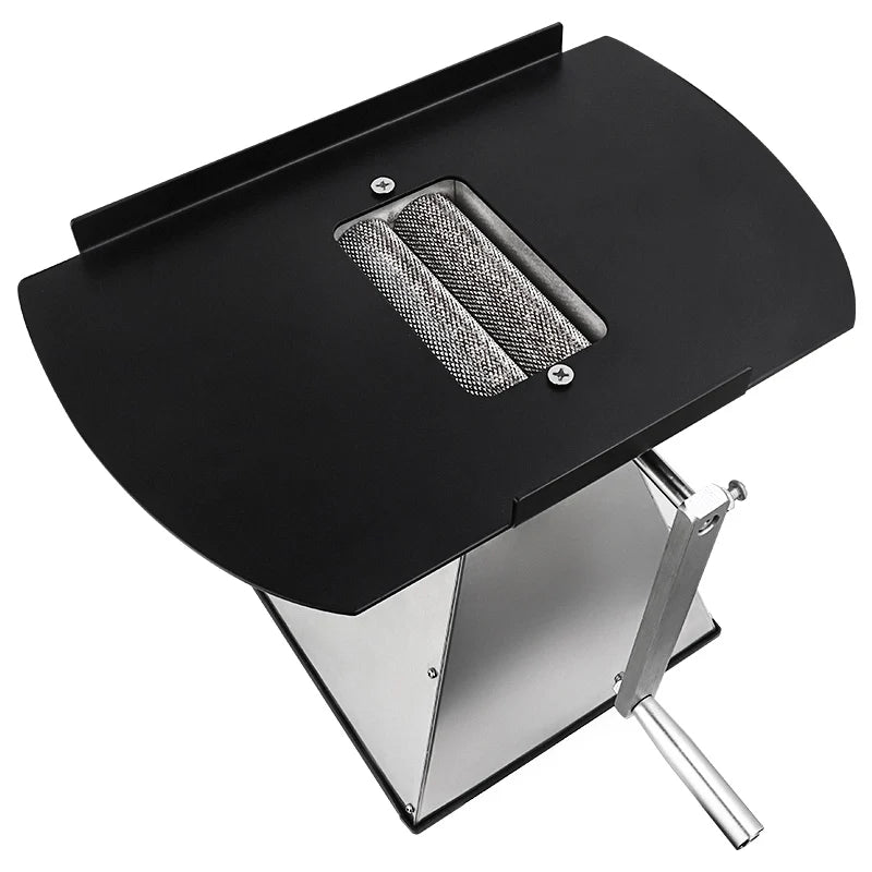 7.7LB Manual Malt Mill 2 Roller Stainless Steel Grain Crusher With Metal Base for Wheat Corn,Compatible with Electric Drill