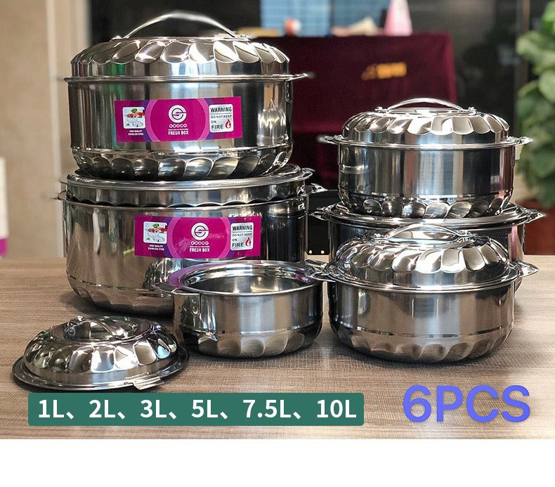 3/4/6/21/28PCS Double-Deck Stainless Steel Silver Pots Sets Cuisine Lunchboxes Food Container Heat Preservation Insulation Box