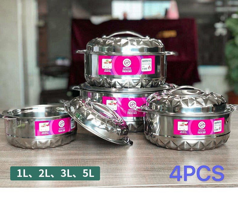 3/4/6/21/28PCS Double-Deck Stainless Steel Silver Pots Sets Cuisine Lunchboxes Food Container Heat Preservation Insulation Box