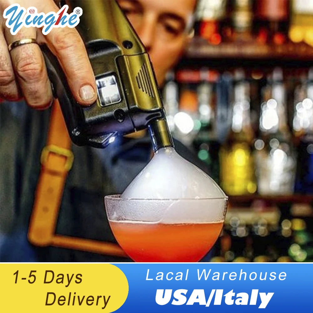 Cocktail Bubble Maker Kit, Cocktail Gun Bubble Portable Handheld Cold Smoking Smoker, Cocktail Vapour Aroma Kit with Accessories