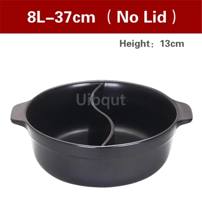 High temperature resistant ceramic casserole two-flavor hot pot Commercial electric ceramic stove hot pot Stew pot Casserole