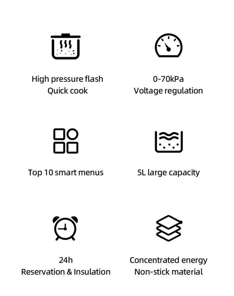 YYHC- 6L electric pressure cooker multifunctional cookware with non-stick coating inside the cooker Hotel pressure cooker