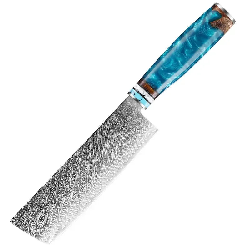 1-10pcs Japanese Santoku Knife Sharp Meat Cleaver Damascus Kitchen Knives Set Meat Cutting Chef Knife Fruit Knife Cooking Tools