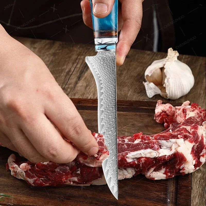 1-10pcs Japanese Santoku Knife Sharp Meat Cleaver Damascus Kitchen Knives Set Meat Cutting Chef Knife Fruit Knife Cooking Tools