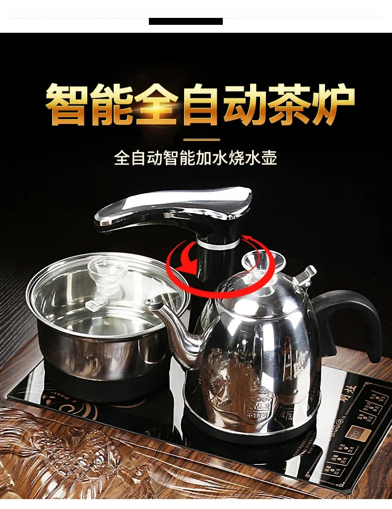 Solid Wood Tea Tray Purple Sand Kung Fu Tea Set Home Induction Cooker Drinkware Tazas De Te Coffeeware Teawar