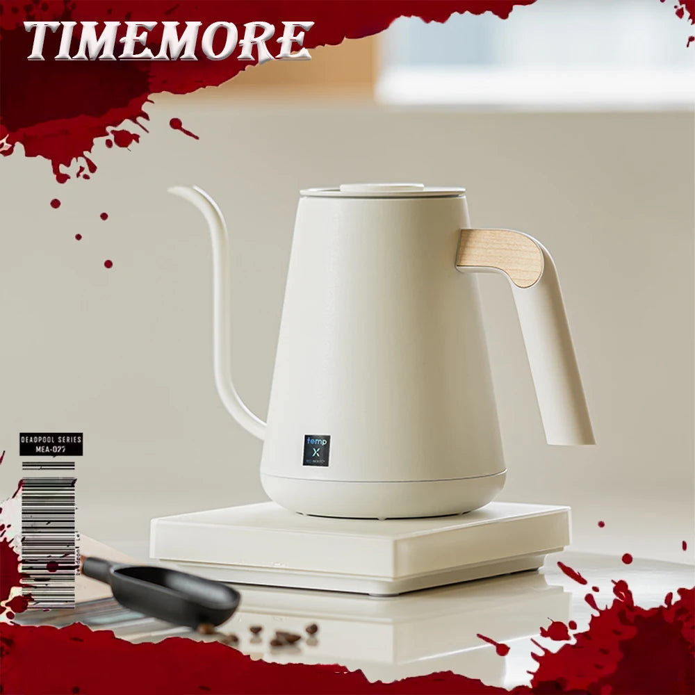IN Stock Timemore Fish Pro X Electric Pour Over Kettle 900ml220v Fine Mouth Temperature Control Competition Hand Brew Coffee Pot