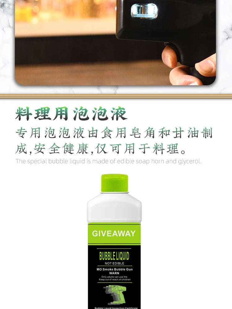 Cocktail Bubble Maker Kit, Cocktail Gun Bubble Portable Handheld Cold Smoking Smoker, Cocktail Vapour Aroma Kit with Accessories