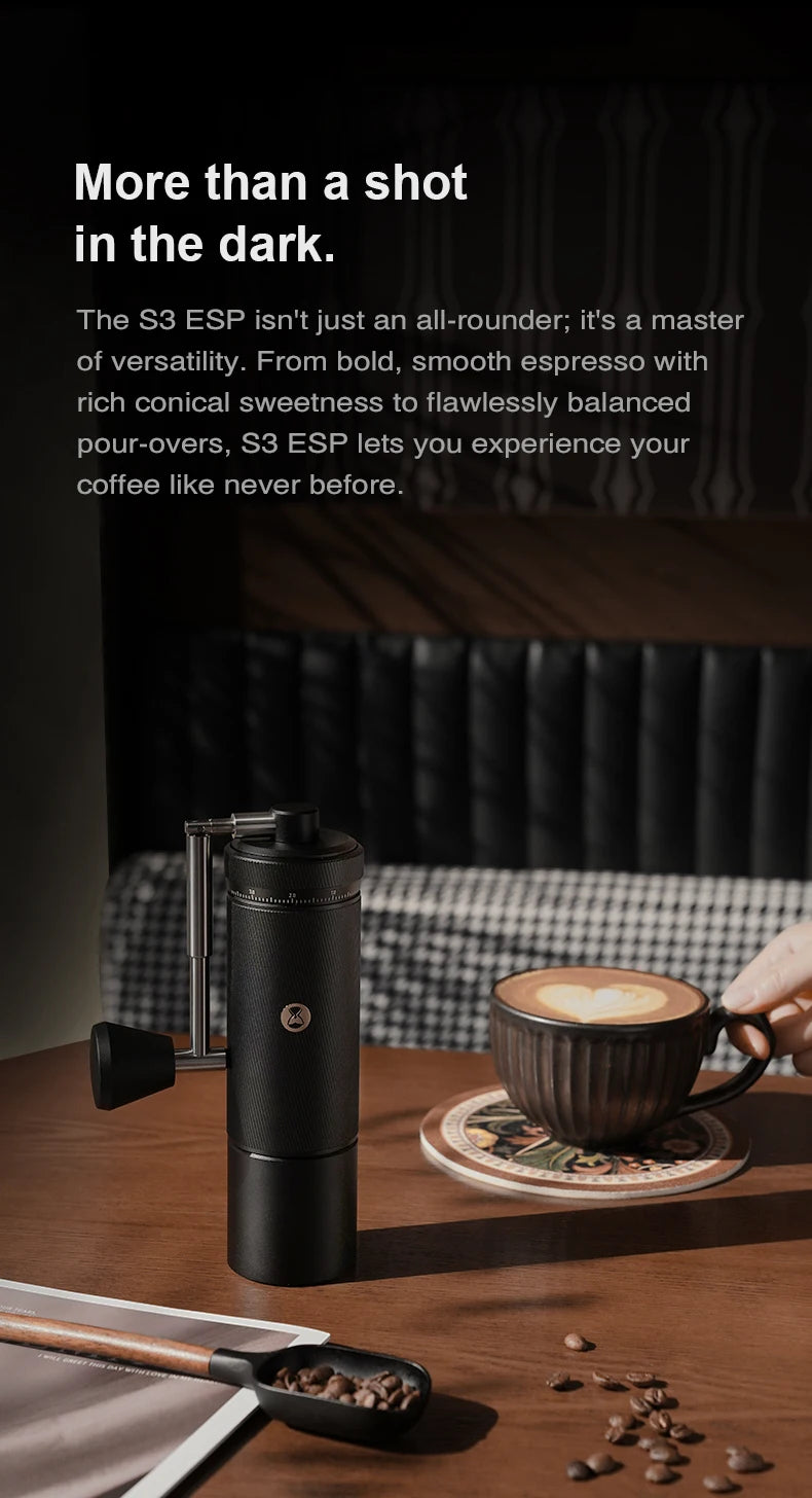 TIMEMORE S3 ESP Manual Coffee Grinder External Adjustment SUS420-EI Grinding Burr Hand Brewed Coffee Mill