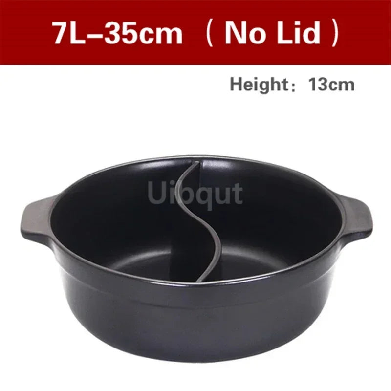 High temperature resistant ceramic casserole two-flavor hot pot Commercial electric ceramic stove hot pot Stew pot Casserole