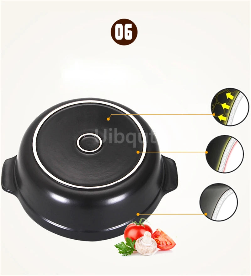 High temperature resistant ceramic casserole two-flavor hot pot Commercial electric ceramic stove hot pot Stew pot Casserole