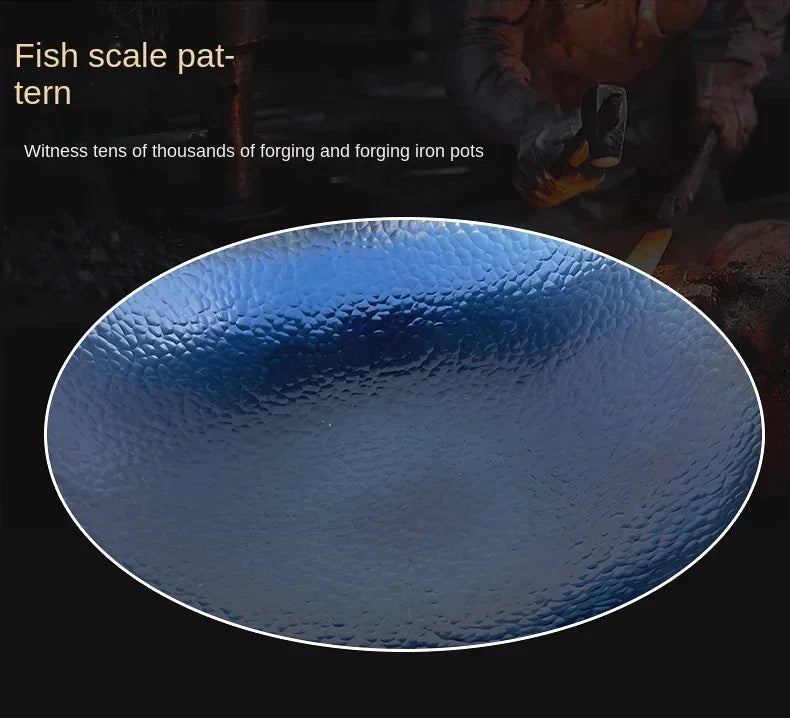 Zhangqiu Iron Pan Hand-Forged Household Wok Uncoated Scale Wok Non-Stick Pan Old Fashioned Wok Wholesale