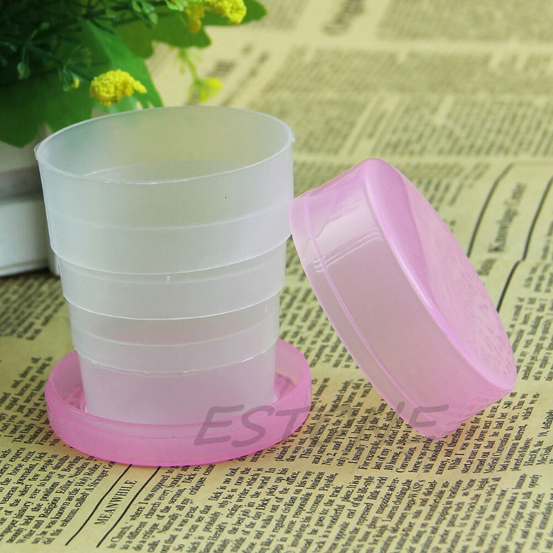 367A Portable Plastic Retractable Folding Cup Telescopic Collapsible Outdoor Travel