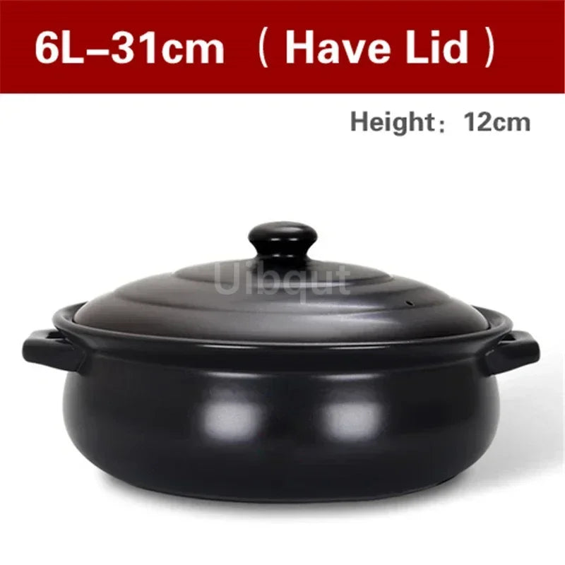 High temperature resistant ceramic casserole two-flavor hot pot Commercial electric ceramic stove hot pot Stew pot Casserole