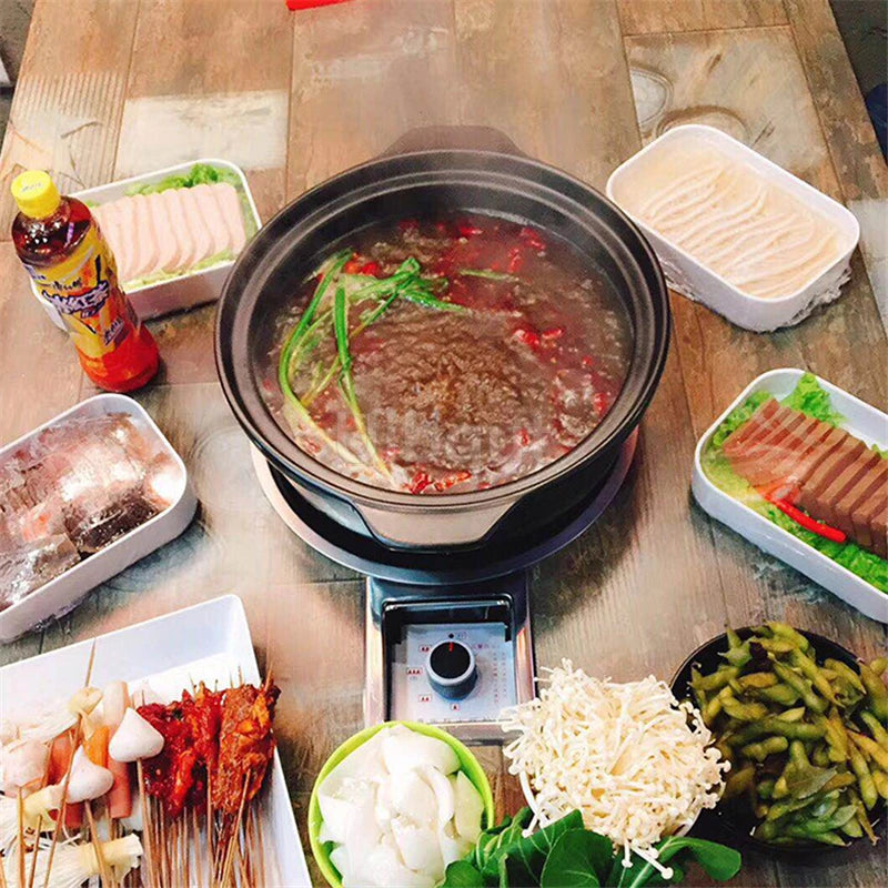 High temperature resistant ceramic casserole two-flavor hot pot Commercial electric ceramic stove hot pot Stew pot Casserole