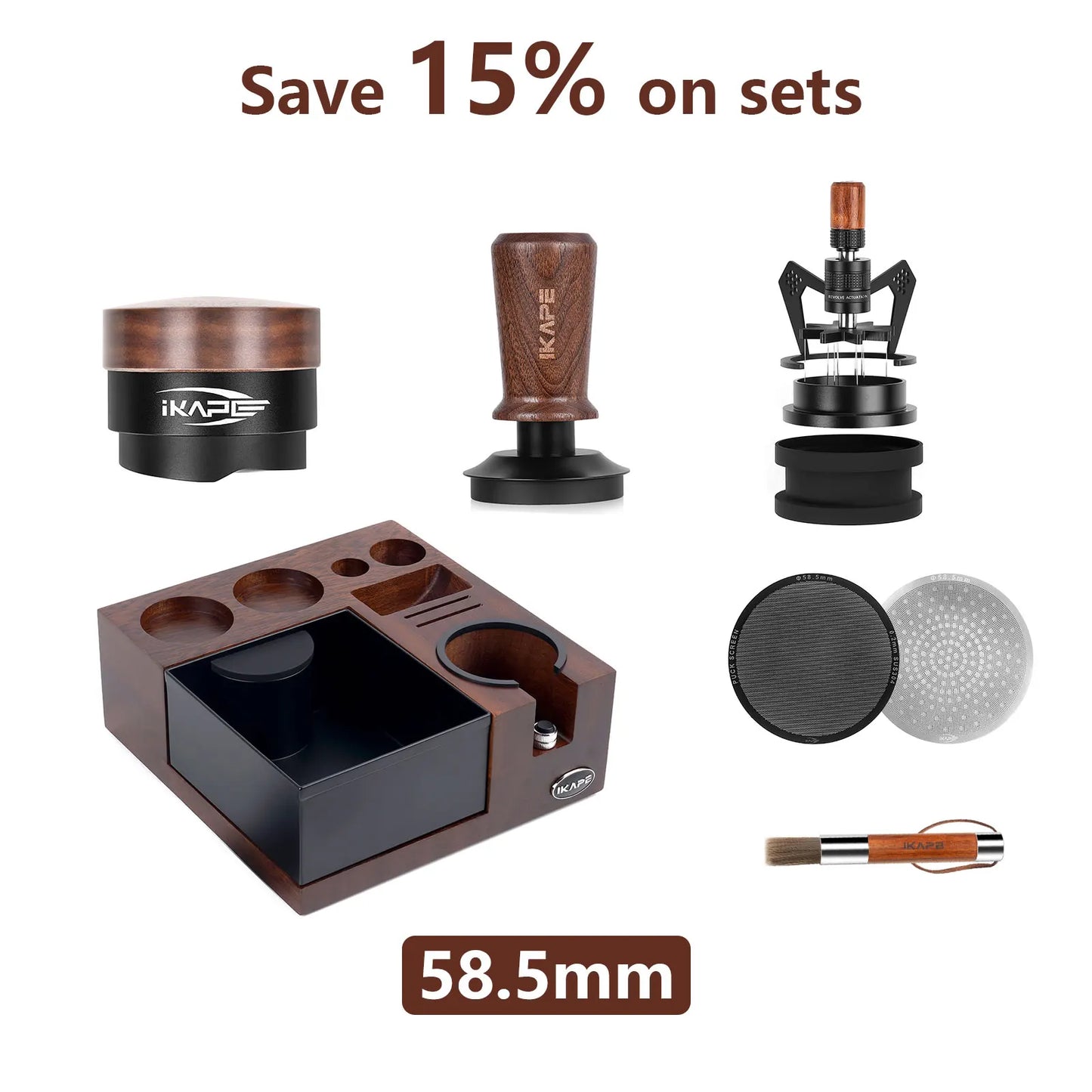 IKAPE Espresso products Wooden set, Coffee Tool Set with V5 Know Box, Coffee Utensils Gift Set for Baristas