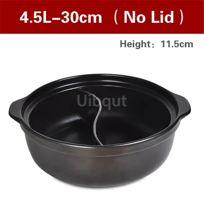 High temperature resistant ceramic casserole two-flavor hot pot Commercial electric ceramic stove hot pot Stew pot Casserole