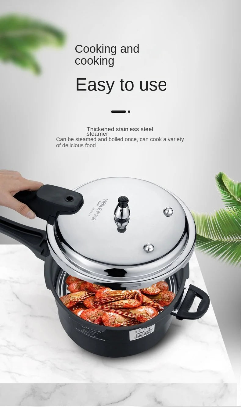 Ultra-Durable Stainless Steel Pressure Cooker for Gas and Induction Stoves with Non-Stick Coating and Safety Features