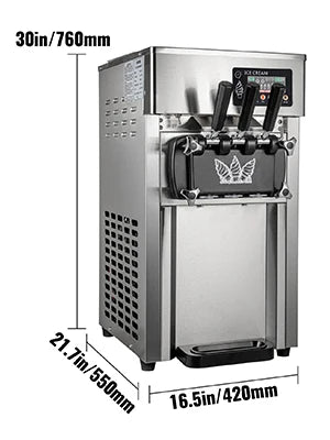 VEVOR Soft Ice Cream Machines 18-28L/H Commercial Sorbet Coolers Tricolor Desktop Sweet Cone Freezing Equipment Vending Machine