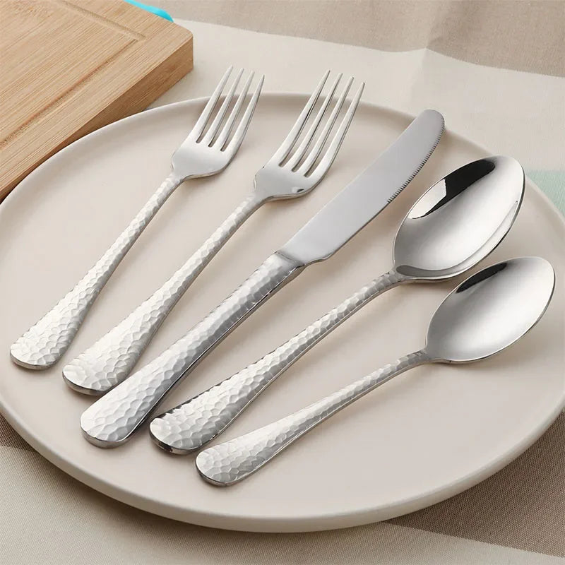Buyer Star 5-45PCS Dream Color Flatware Gold Black Dinner Tableware Silverware Dinner Fork Spoon Knife Cutlery Set Drop Shipping