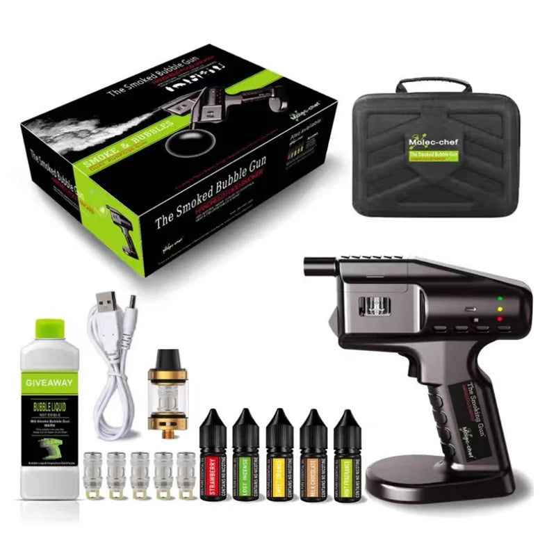 Cocktail Bubble Maker Kit, Cocktail Gun Bubble Portable Handheld Cold Smoking Smoker, Cocktail Vapour Aroma Kit with Accessories