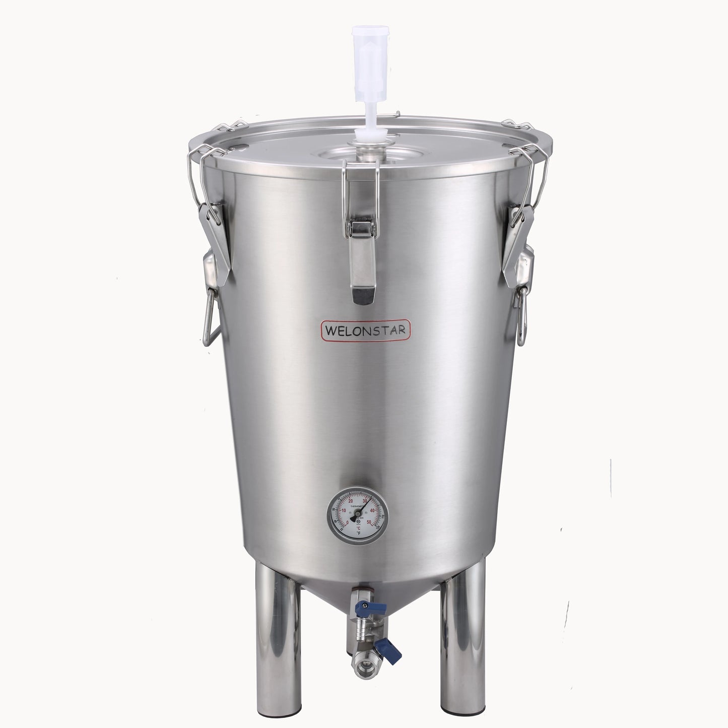 Stainless Steel Fermentation Tank - 35 liters Home Brewing Conical Fermenter - Tri-Clamp Fittingl - for Beer, Wine