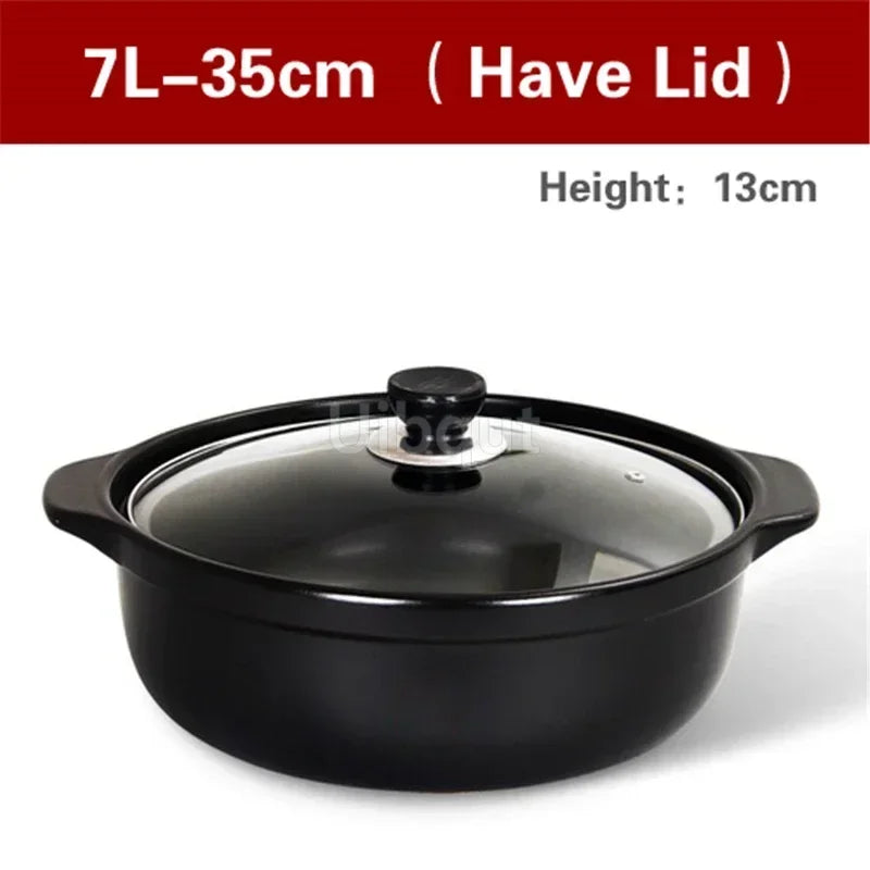 High temperature resistant ceramic casserole two-flavor hot pot Commercial electric ceramic stove hot pot Stew pot Casserole