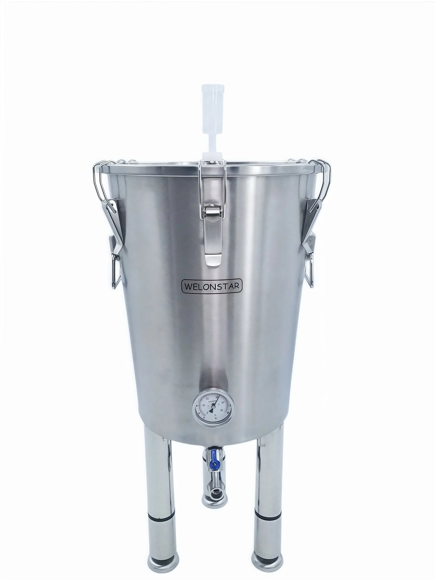 Stainless Steel Fermentation Tank - 35 liters Home Brewing Conical Fermenter - Tri-Clamp Fittingl - for Beer, Wine
