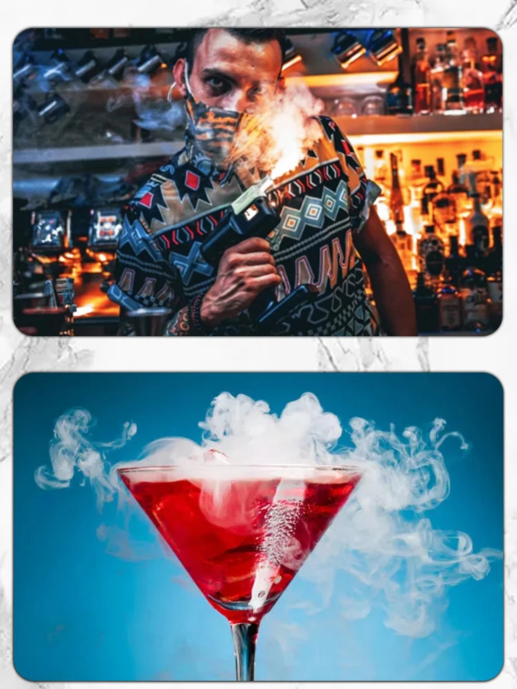 Cocktail Bubble Maker Kit, Cocktail Gun Bubble Portable Handheld Cold Smoking Smoker, Cocktail Vapour Aroma Kit with Accessories