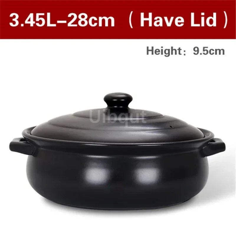 High temperature resistant ceramic casserole two-flavor hot pot Commercial electric ceramic stove hot pot Stew pot Casserole