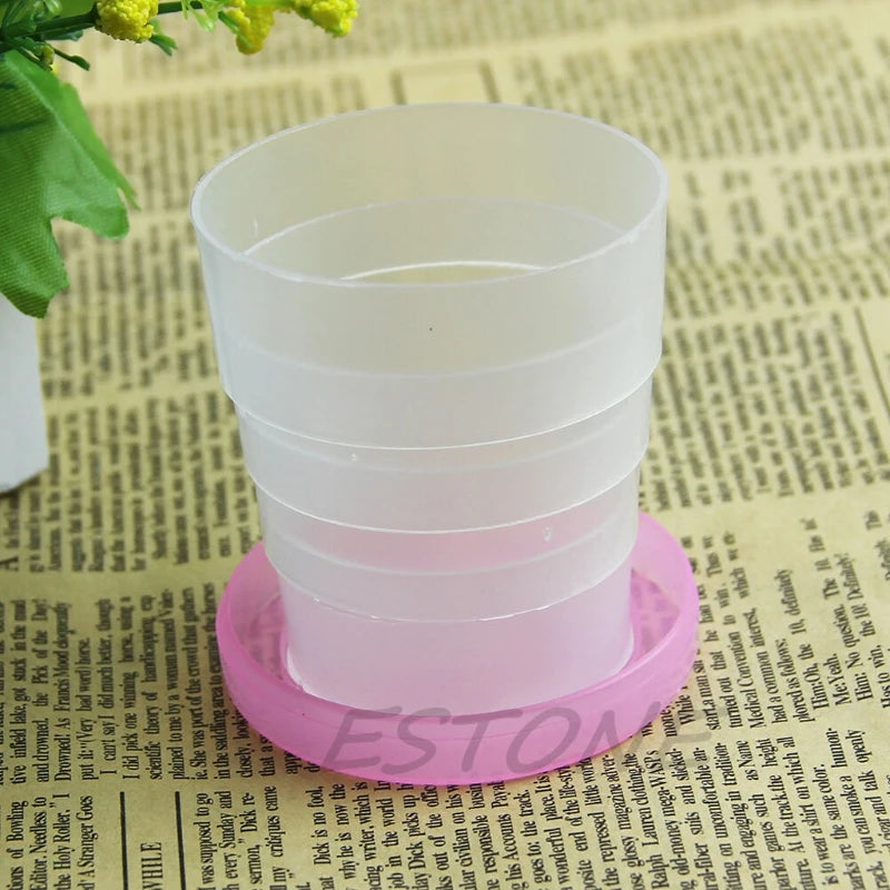 367A Portable Plastic Retractable Folding Cup Telescopic Collapsible Outdoor Travel