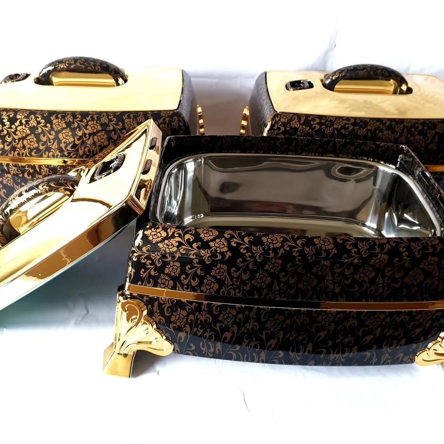 3Pcs/set 3.5 L / 4.5 L / 5.5 L Food Warmer Lunch Box Hot Pot Ramadan Event Party Wedding Gift