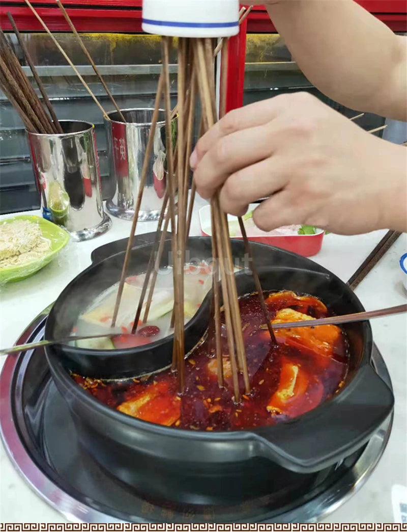 High temperature resistant ceramic casserole two-flavor hot pot Commercial electric ceramic stove hot pot Stew pot Casserole