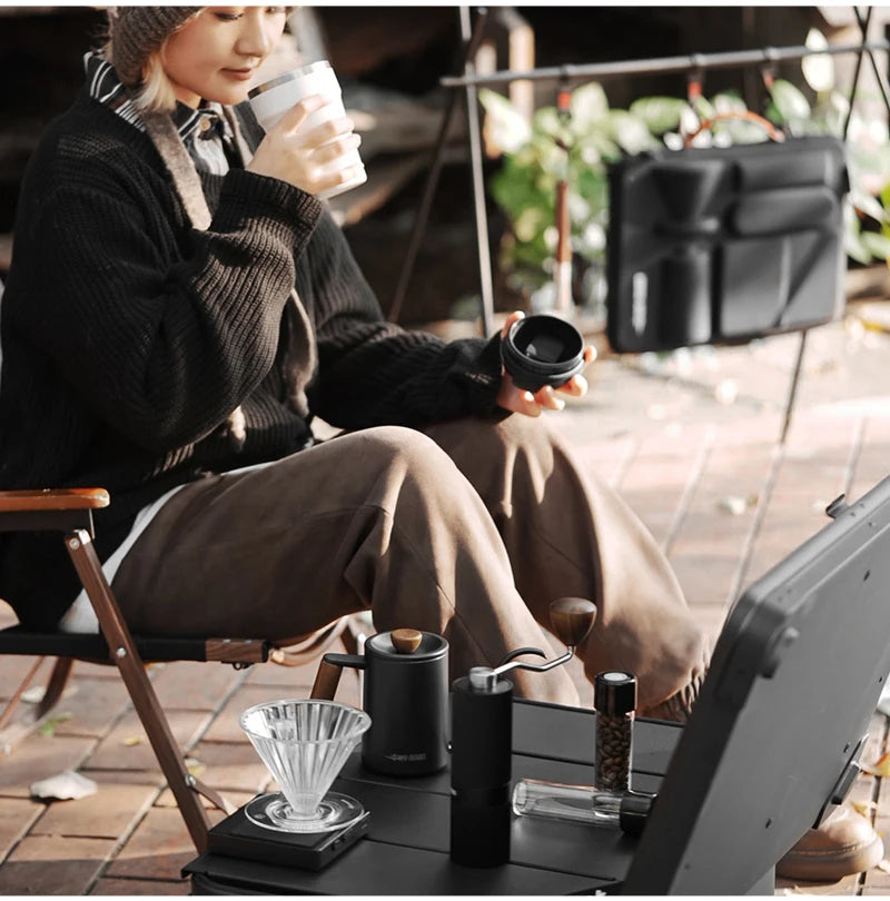 MHW-3BOMBER Pour Over Coffee Kits with Dripper Coffee Pot Coffee Grinder Scale Portable Handbag Outdoor Barista Christmas Gifts