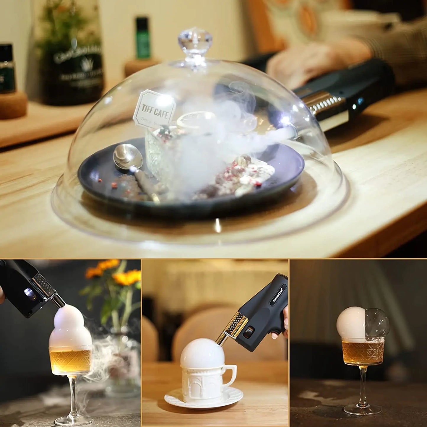 Cocktail Bubble Maker Kit, Cocktail Gun Bubble Portable Handheld Cold Smoking Smoker, Cocktail Vapour Aroma Kit with Accessories
