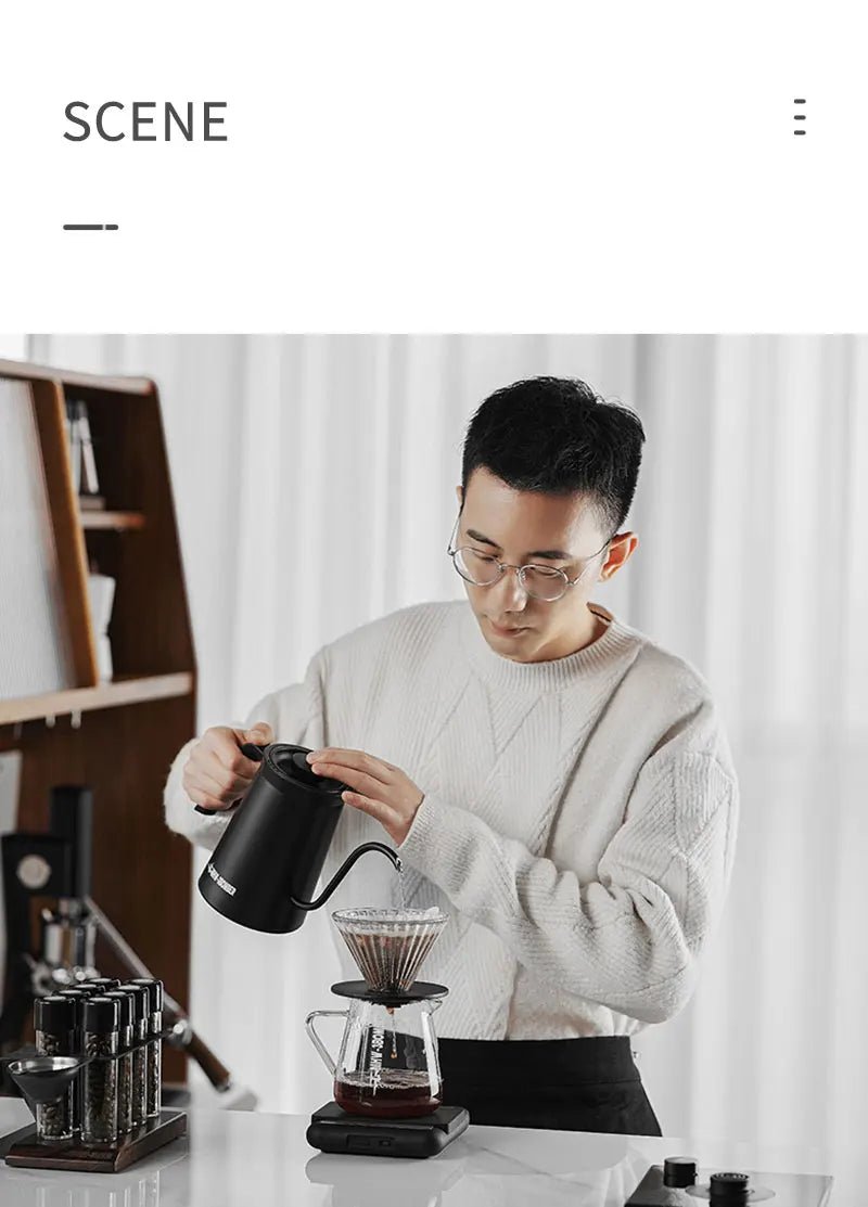 MHW-3BOMBER Smart Electric Coffee Kettle Precise Temperature Control Gooseneck Kettles Pour Over Coffee Home Barista Accessories