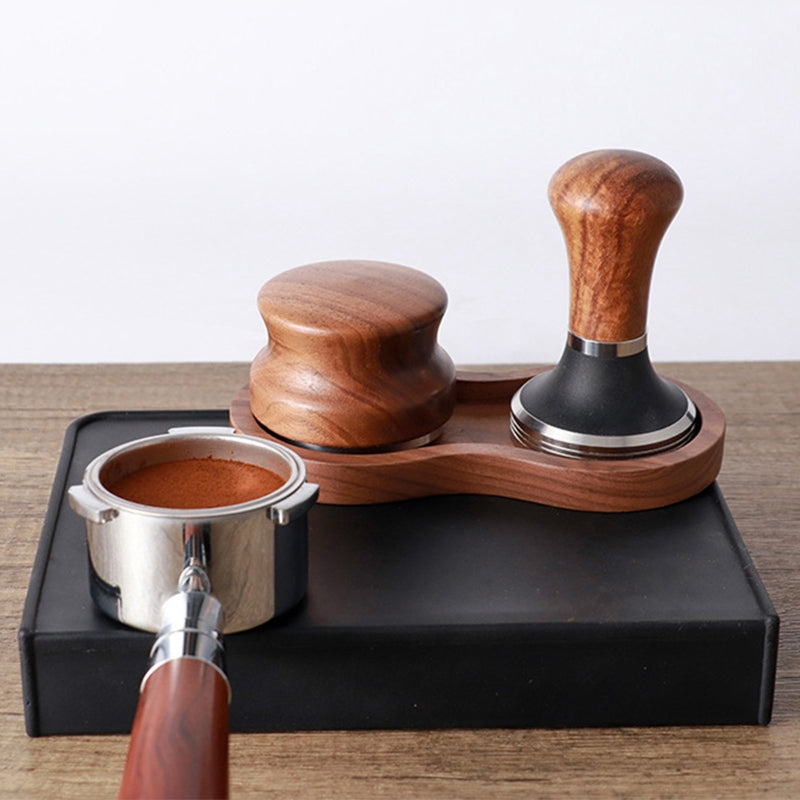 51mm/53mm/58mm Coffee Tamper Holder Filter Stand Walnut Espresso Distributor Mat Rack Coffee Maker Tool Accessories