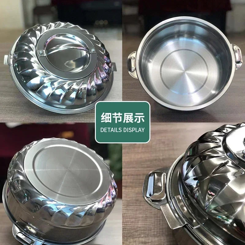 3/4/6/21/28PCS Double-Deck Stainless Steel Silver Pots Sets Cuisine Lunchboxes Food Container Heat Preservation Insulation Box