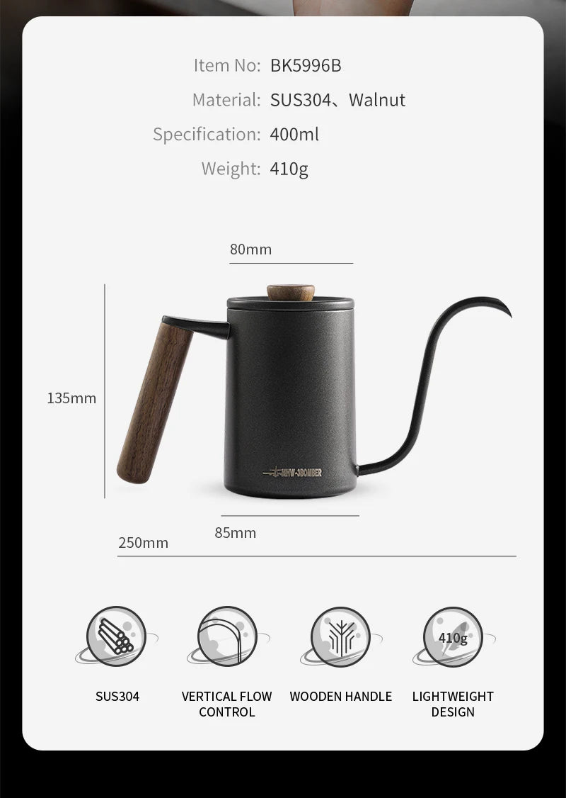 MHW-3BOMBER Pour Over Coffee Kits with Dripper Coffee Pot Coffee Grinder Scale Portable Handbag Outdoor Barista Christmas Gifts