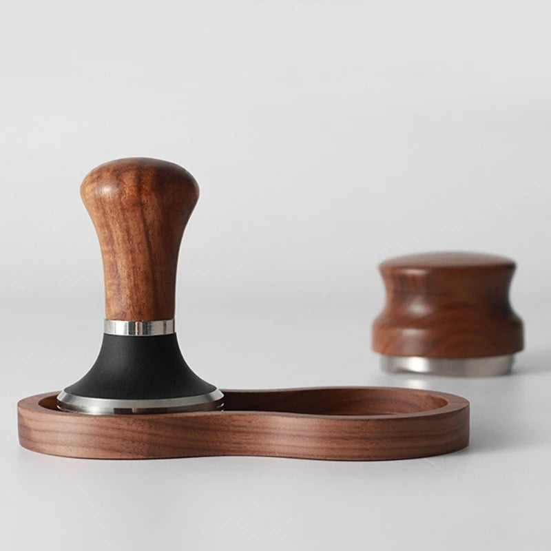 51mm/53mm/58mm Coffee Tamper Holder Filter Stand Walnut Espresso Distributor Mat Rack Coffee Maker Tool Accessories
