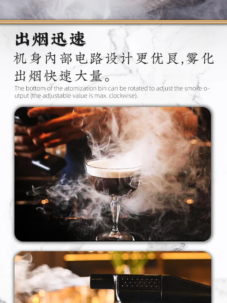 Cocktail Bubble Maker Kit, Cocktail Gun Bubble Portable Handheld Cold Smoking Smoker, Cocktail Vapour Aroma Kit with Accessories