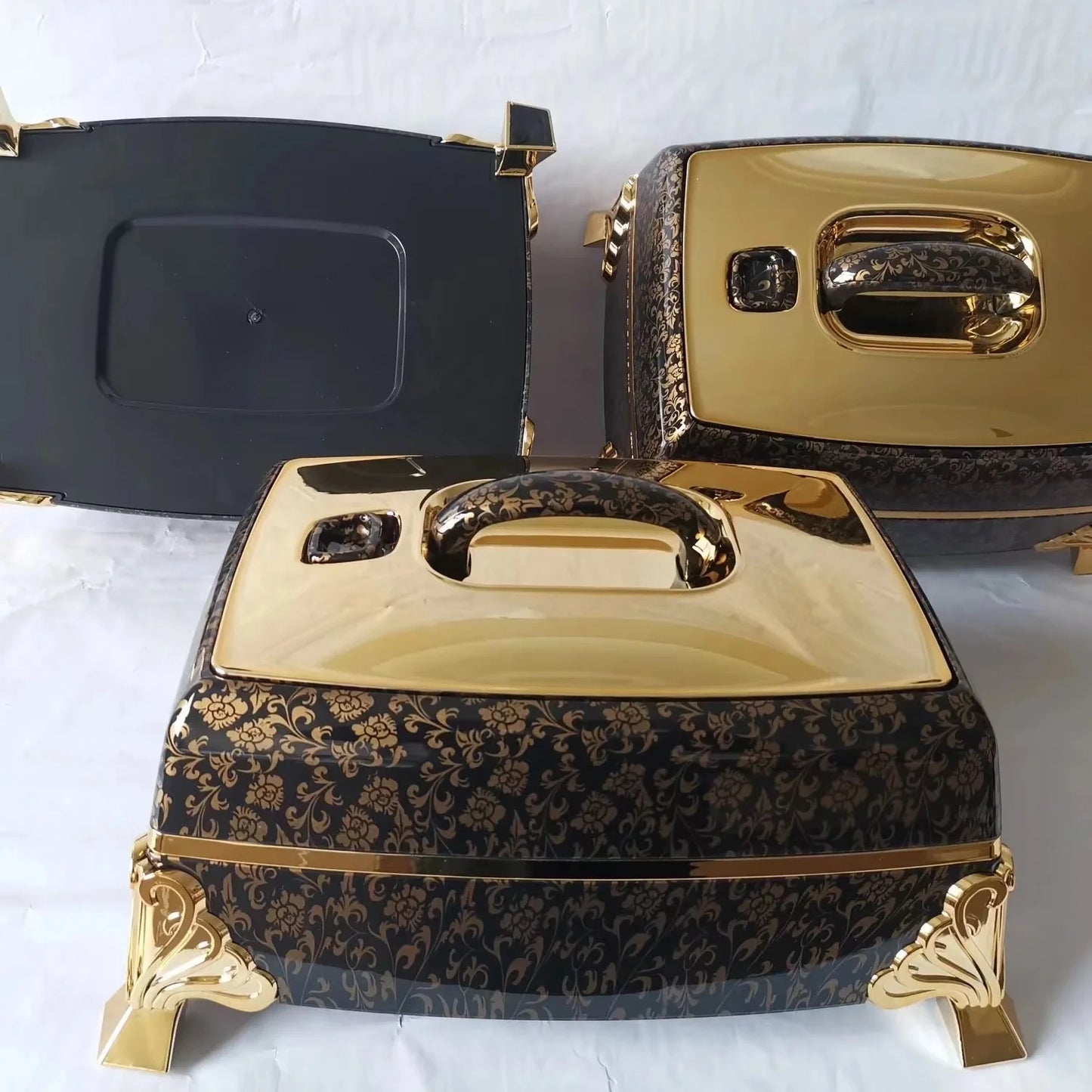 3Pcs/set 3.5 L / 4.5 L / 5.5 L Food Warmer Lunch Box Hot Pot Ramadan Event Party Wedding Gift