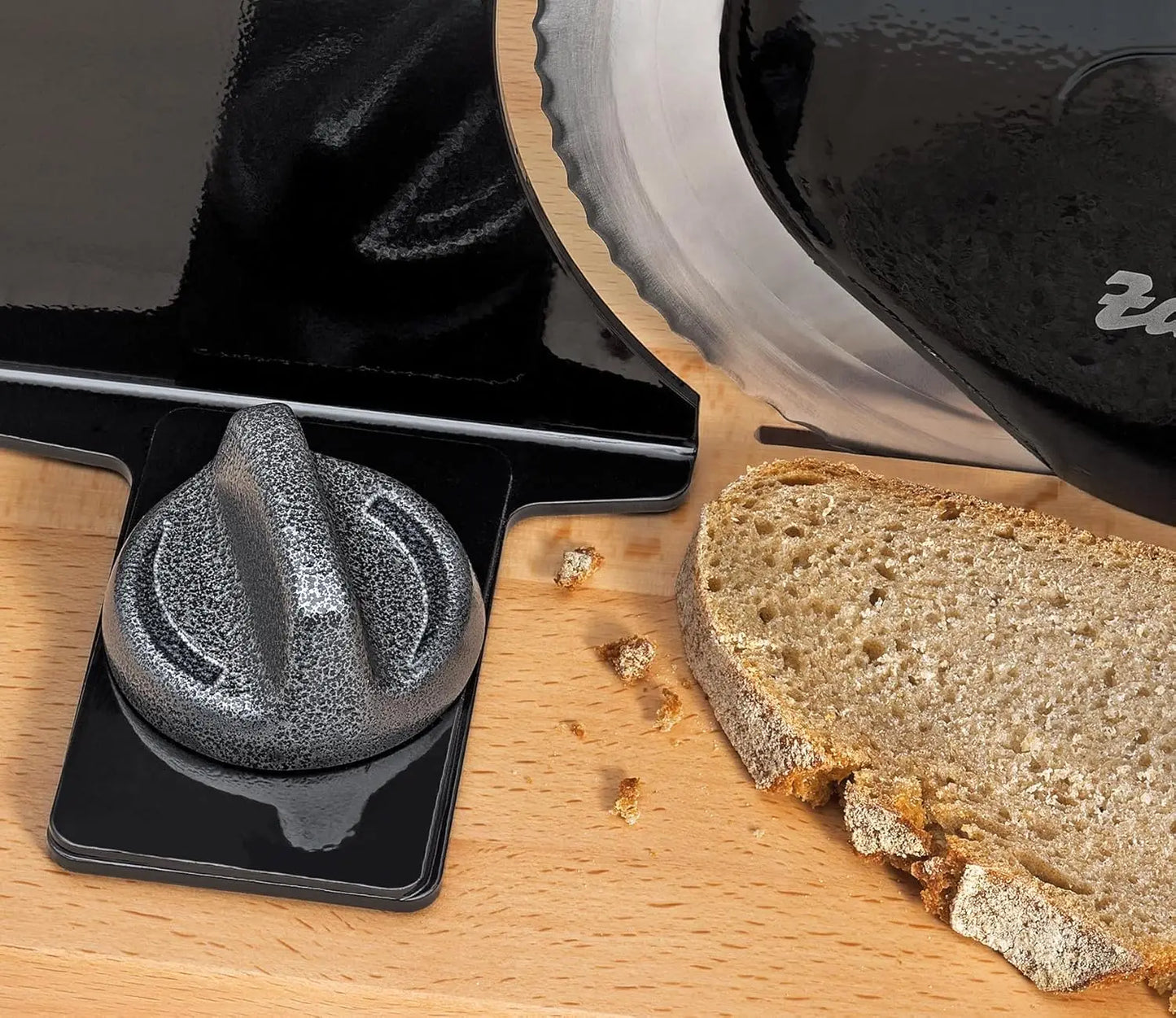 Zassenhaus Manual Bread Slicer, Classic Hand Crank Home Bread Slicer (Black) 11.75 Inch by 8 Inch