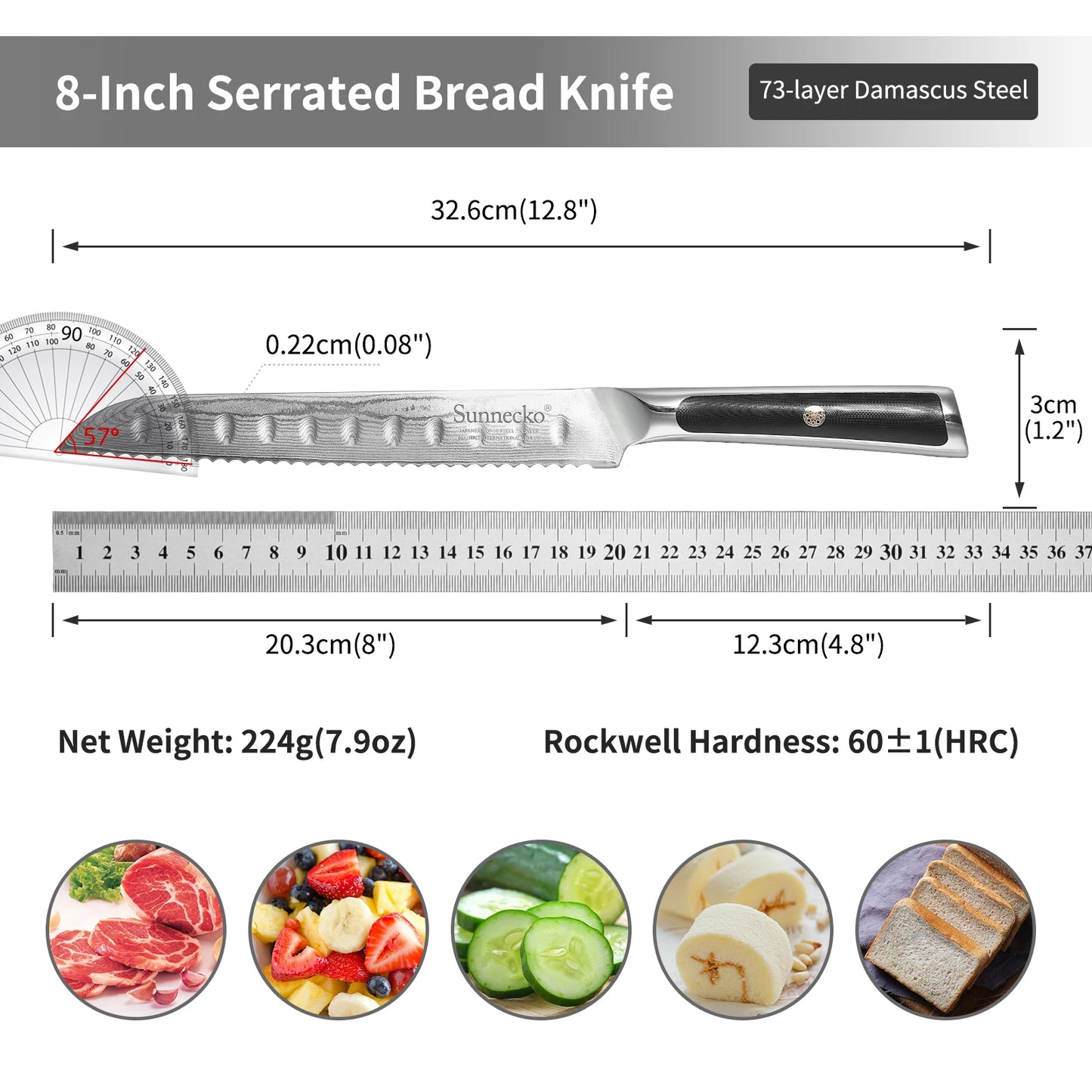 Sunnecko 1-8PCS/Set Chef's Knives 73 Layers VG10 Damascus Steel Japanese Slicing Knife Utility Paring Cleaver Cutting Knife