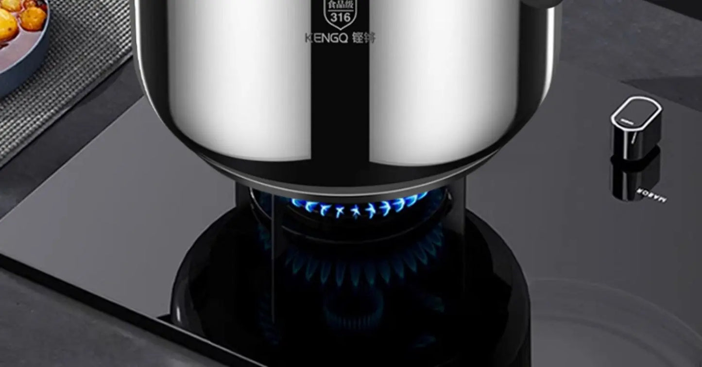 Thickened Pressure Cooker for Home Use, 316 Stainless Steel, Anti-Explosion, Gas and Induction Cookers Compatible