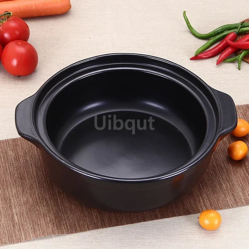 High temperature resistant ceramic casserole two-flavor hot pot Commercial electric ceramic stove hot pot Stew pot Casserole